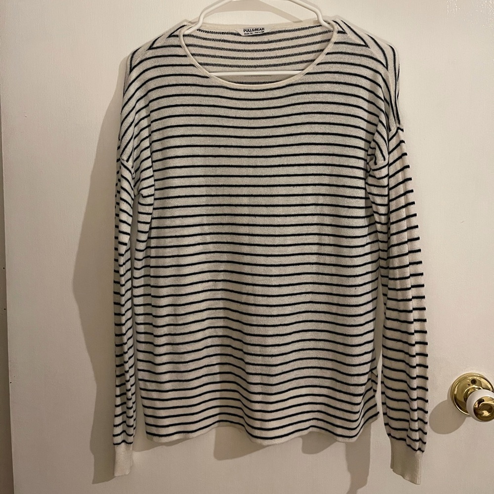 Pull&Bear Long Sleeve Striped Sweater